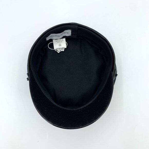 Ruslan Baginskiy Black Leather Navy Cap Beret Style XS 100% Leather Made In Ukra main image 7